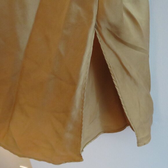 VINTAGE VICTORIA'S SECRET Gold Label 100% Silk Slip Dress in Gold Y2K - Sz L - Picture 7 of 11